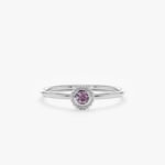 14k Solid Gold Amethyst Art Deco Ring - Image 5