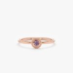 14k Solid Gold Amethyst Art Deco Ring - Image 6