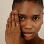 18K Solid Gold Aquamarine Chain Ring - Image 6