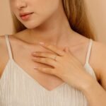 18K Solid Gold Aquamarine Chain Ring - Image 5