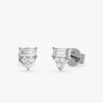 Baguette Accent Natural Diamond Studs - Image 2