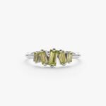 14K Solid Gold Baguette Peridot Cluster Ring - Image 2