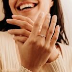 14K Solid Gold Beaded Natural Diamond Butterfly Ring - Image 5