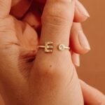 14K Solid Gold Birthstone and Initial Open Ring - Image 4