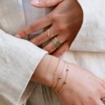 18k Solid Gold Black Diamond Station Bracelet - Image 4