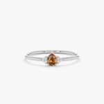 18K Solid Gold Citrine and Natural Diamond Engagement Ring - Image 2