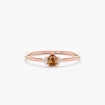 18K Solid Gold Citrine and Natural Diamond Engagement Ring - Image 3