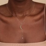 Crescent Diamond Lariat Necklace - Image 4