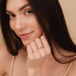 14K Solid Gold Natural Diamond & Black Enamel Heart Ring - Image 4