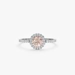 14K Solid Gold Natural Diamond & Morganite Engagement Ring - Image 2