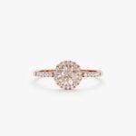 14K Solid Gold Natural Diamond & Morganite Engagement Ring - Image 3