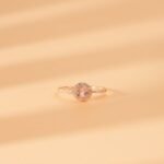 14K Solid Gold Natural Diamond & Morganite Engagement Ring - Image 6