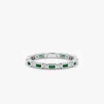 Diamond and Baguette Emerald Eternity Ring