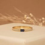 14K Solid Gold Diamond and Baguette Sapphire Ring - Image 4