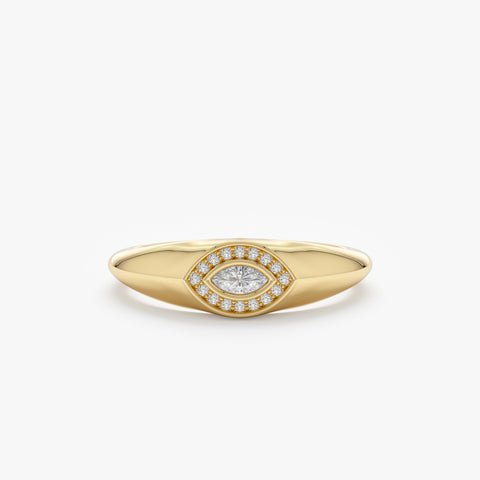 鑽石邪眼印章戒指