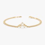 Diamond Initial Cuban Chain Bracelet