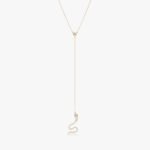 Diamond Snake Lariat Necklace