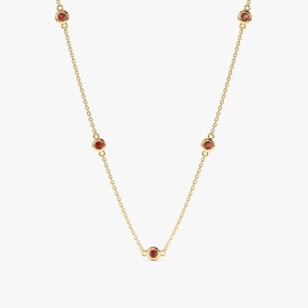 Garnet Station Necklace