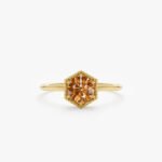 Hexagon Citrine Ring