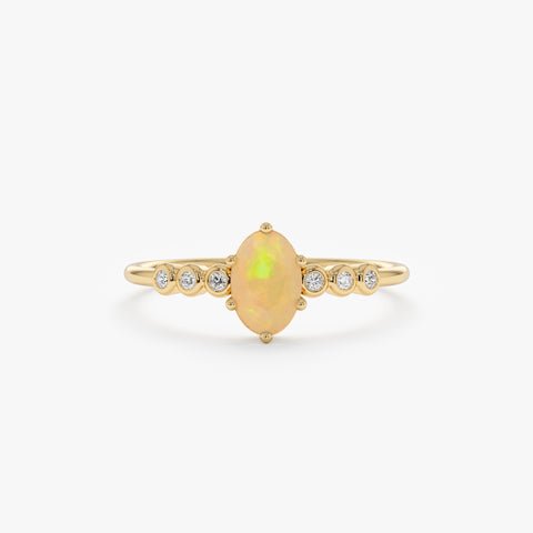 Opal and Diamond Engagement Ring