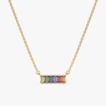彩虹藍寶石條形項鍊