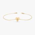 Single Diamond In Starburst Heart Bracelet