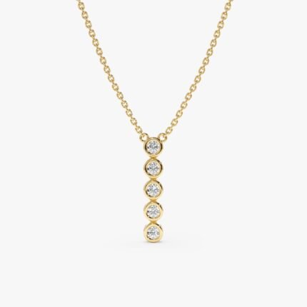 Vertical Diamond Bezel Bar Necklace