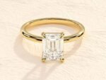 4 Prong Emerald Cut Lab Grown Diamond 3ct Engagement Ring - Image 2