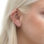 Natural Diamond Arrow Huggie Studs - Image 5