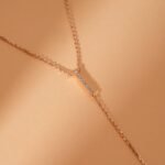 Natural Diamond Bar Lariat Necklace - Image 6