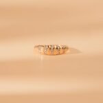 14K Solid Gold Natural Diamond Croissant Bubble Ring - Image 6