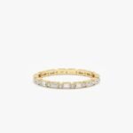 14K Solid Gold Natural Diamond Dot Dash Eternity Ring - Image 2