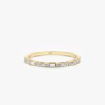 14K Solid Gold Natural Diamond Dot Dash Half Eternity Ring