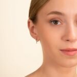 Natural Diamond Drop Hoop Earrings - Image 4