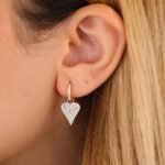 Natural Diamond Heart Drop Earrings - Image 5