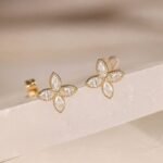 Natural Diamond Marquise Clover Earrings - Image 3