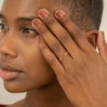 18K Solid Gold Natural Diamond Open Cuff Ring - Image 4