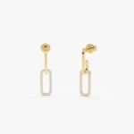 天然天然鑽石迴紋針耳環