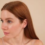 14K Solid Gold Double Emerald Drop Huggies - Image 4