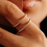 14K Solid Gold Double Line Natural Diamond Ring - Image 3