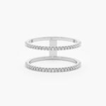 14K Solid Gold Double Line Natural Diamond Ring - Image 2