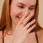 18K Solid Gold Emerald and Natural Diamond Flower Ring - Image 5