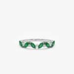 Emerald and Diamond Half Eternity Ring