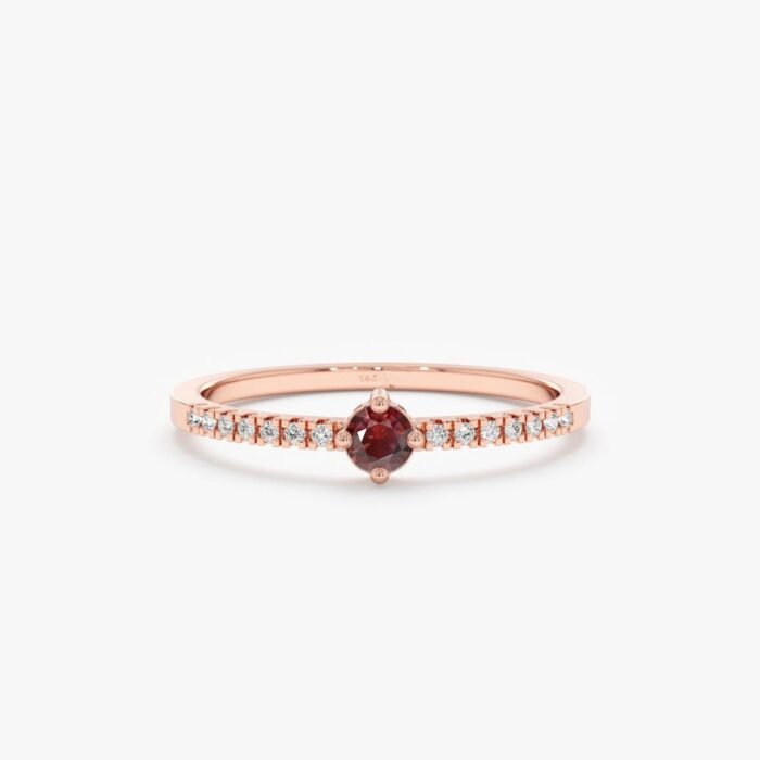 Garnet and Diamond Engagement Ring