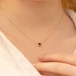 18k Solid Gold Garnet Heart Necklace - Image 6