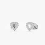 Heart Outline Natural Diamond Studs