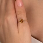 14K Solid Gold Hexagon Citrine Ring - Image 6