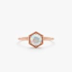 14K Solid Gold Hexagon Opal Ring - Image 3