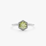 14K Solid Gold Hexagon Peridot Ring - Image 3