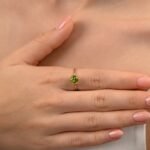 14K Solid Gold Hexagon Peridot Ring - Image 5